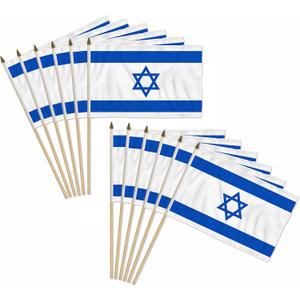 Israel 12x18in Stick Flag - 1 dozen pack
