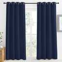 NICETOWN Blackout Curtain Panel, Navy Blue, 55 inches Wide by 86 inches Long, 1 PC, Light Blocking Room Darkening Drape/Drapery for Nursery Room, Ring Top