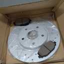 Anpulsero Brake Pads And Rotors Kit Rear Compatible with 2012-2020 Dodge Grand Caravan, Journey, Automotive Replacement Brake Kits Geomet 53069 D1596-8811 Drilled And Slotted Rotors 328mm(12.9in)