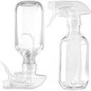 Arkeiliy 2-Pack Leakproof Spray Bottles (300ml/10oz) - Adjustable Nozzle for Fine Mist & Jet Stream | Premium Refillable Plastic Bottles for Hair Styling, Plant Misting, Cleaning Solutions (Clear)