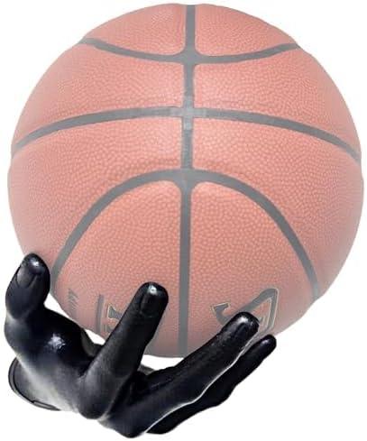 NADUSEP Basketball Holder, Hand-Shaped Ball Wall Mount Stand Decorative Ball Rack for Basketball, Football, Volleyball Headphone Room Decor Art Gifts for Boys Men Player