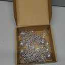 Sasylvia 12 Pcs LED Disco Ball Necklaces Light up Bead Necklaces 70s Disco Party Favors Glow in The Dark Bead Jewelry Costume Accessories for New Year Party Dance Supplies(Silver, White)