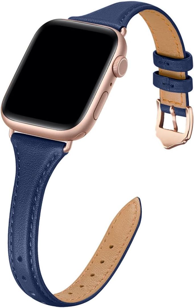WFEAGL Leather Band Compatible with Apple Watch Bands for women | 41mm 40mm 38mm 42mm(series 11 10), Top Grain Leather, Slim & Thin, iWatch Bands SE 3 2 1, Series 11 10 9 8 7 6 5 4 3 2 1