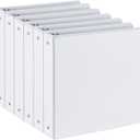 SUIN 1.5-Inch 3-Ring Binders with 2 Interior Pockets, Premium Clear View Presentation Binder Holds 325 Sheets Letter Size, Office School Home,6 Pack (White)