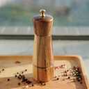Pepper Grinder, Pepper Mill with Adjustable Stainless Steel, Acacia Wood, 16.5 cm Height, Bottom Dia: 5 cm, Upper Dia: 4.5 cm (Tray is NOT Included)
