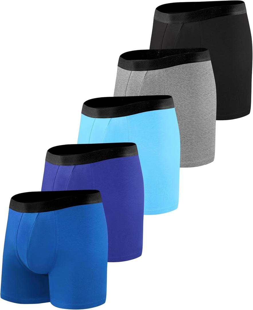 Incontinence Underwear for Men 100ML Absorbent Washable Reusable Heavy Flow Bladder Cotton Leak Proof Protective Boxer Briefs 5 Pack (Multicolor01, Large)