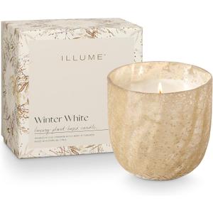 Illume Large Boxed Crackle Glass Candle, Winter White (21.5 oz.)