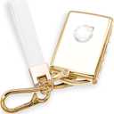 Key fob Cover for Accessories Keychain keyshell Ring case Compatible with XC90 XC60 XC40 S60 S90 V60 V90 Polestar 1 Polestar 2 T5 T6 ProtectorWhite