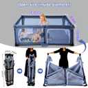 Foldable Baby Playpen 59"X71",Play Pen for Babies and Toddlers, Portable Playpen, Kids Collapsible Play Pen, Indoor & Outdoor Baby Fence with Visible Mesh,Safety Area Travel Play Yard with mat (Grey)