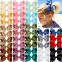 JOYOYO 40Pcs 4.5" Hair Bows Alligator Clips, Grosgrain Ribbon Girls Bows Clips Barrettes Hair Accessories for Baby Girls Toddlers Kids Teens (4.5inch,20 Colors in Pairs)
