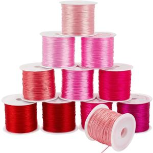 PH PandaHall 590.4 Yards 11 Colors Pink Elastic String 0.8mm Flat Stretchy Bracelet Strings Crystal Elastic Thread Cord Stretch Beading Thread for Beads Bracelet Necklace Jewelry Making Wedding Decor