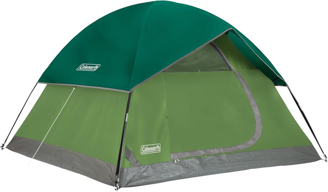 Coleman Sundome Camping Tent with Rainfly, 4 Person Tent Sets Up in 10 Mins, Weatherproof Shelter for Camping, Festivals, Backyard, Sleepovers, & More (PFAS-Free, Spruce Green)