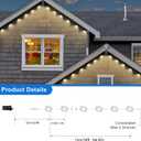 MERRIMAX M Permanent Christmas Outdoor Lights,50ft 36LED Eaves Lights with Remote,8 Modes Waterproof Outdoor Eave Connectable Christmas String Lights for Indoor Party (Warm White)