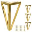 Eumtenr 6 Inch Solid Metal Furniture Legs, Heavy Duty Gold Furniture Sofa Feet, DIY Replacement Couch Legs, Suitable for Sofas, Coffee Tables, Cabinets - with Rubber Floor Protectors (Set of 4)