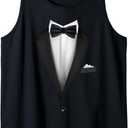 Tuxedo Wedding Special Occasion Bow Tie Tank Top,Small