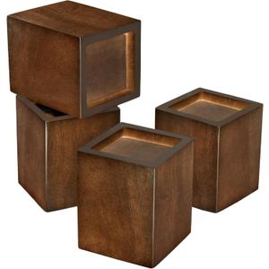 Sopicoz 3 inch Furniture Risers Square Bed Risers Set of 4, Heavy Duty Wood Bed Lifters Bed Frame Risers Blocks for Sofa, Chair, Cabinet, Table