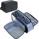 ZEEMO Travel Toiletry Bag for Men, Medium Water-Resistant Double-Sided Full-Open Dopp Kit, Versatile Organizer for Shower and Hygiene Accessories, Bathroom Essentials, Cosmetics, Large, Black