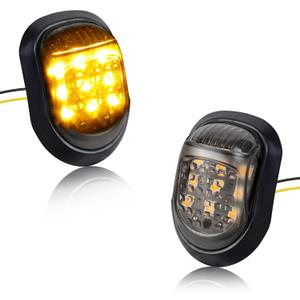 QUASCO Flush Mount Motorcycle Turn Signals Smoked LED Lights Universal 10mm Blinkers Compatible with BMW Honda Suzuki Yamaha, Amber