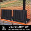 Stadium Seats for Bleachers with Back Support, Portable Bleacher Seats with Backs and Cushion Wide, Comfy Padded Cushion Stadium Seat Chair with Hooks, Shoulder Strap, Carry Handle, Cup Holder (Black)