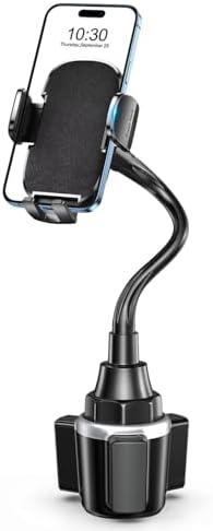 Zewwen Car Phone Holder, Dual 360° Rotate Gooseneck Cup Holder Phone Mount for Car, Flexible Cell Phone Holder Car Compatible with iPhone 16 Pro Max/15/14/13/12/11, S25/S24/S23/S22, 4”-7” Phone