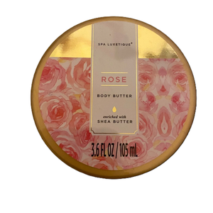 Rose Body Butter for Dry Skin, with Natural Rose Oil, Exfoliates, 3.6 fl. oz/ 105 ml