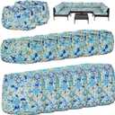 14Pcs Outdoor Cushion Covers Replacement Washable Waterproof UV w/Zipper for 6-Seaters Sofa Patio Slipcovers Set Seat and Back Covers Only (Morocco Dream, 25x25x3.15inch)