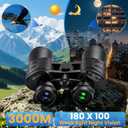 10-180x100 Zoom Binoculars for Adults, Day/Low Light Night Vision High Powered Binoculars with BAK4 & FMC Lens, Waterproof Fogproof for Hunting Birdwatching Travel Sports Concerts Gift for Men