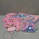 Meland Princess Dress Up for Girls 3-8, 11Pcs Mermaid Cape with Crown, Dress Up Clothes Birthday Gift Toys for Girls Toddlers (Pink)