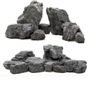 Unocho Aquarium Rocks 10lb Fish Tank Stones Black Rocks for Aquarium Aquascaping Fish Tank Decoration Reptile Basking Platforms Paludarium Bonsai Vivariums(3"7"7pcs)