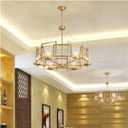 Geometrical Lines Minimalist Ceiling Chandeliers LED Home Modern Designer Lighting Fixture Living Room Hanging Lamp Compatible with Ceiling Fixture (80cm, Copper)