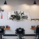 Conipit Hair Salon Pictures Wall Decor Barbershop Tools Wall Art Hair Salon Canvas Art Framed Ready to Hang Large 5 Pieces