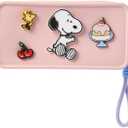 MINISO Snoopy Makeup Bag Travel Cosmetic Bag, Silicone Waterproof Make Up Organizer Pouch for Purse, Cute Toiletry Bag for Travel Essentials Skincare Brushes Birthday Gift for Women Teen Girls