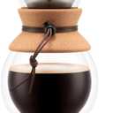 Bodum 34oz Pour Over Coffee Maker, High-Heat Borosilicate Glass with Reusable Stainless Steel Filter and Double Wall Cork Grip - Made in Portugal