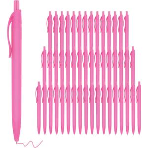Deegtran Pink Click Pens - 50 Pack, Retractable, Medium Point, Smooth Ink, 1.0MM