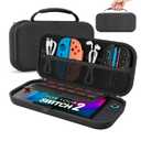 Omivine Carrying Case for Nintendo Switch 2 (2025), Protective Hard Shell Travel Carry Case for Switch 2, Portable Slim Storage Bag hold 12 Game Card with Pocket for Console and Accessories