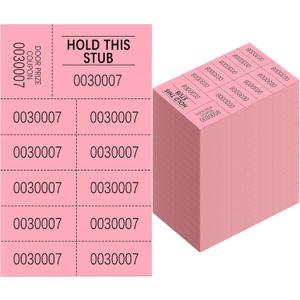 Kosiz 1000 Sheets Raffle Tickets with 10 Bid Numbers Per Sheet Colored Raffle Tickets Sheets for Chinese Auction Basket Silent Auction Church Events(Pink)