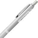 2 x Pentel Energel Alloy Retractable Liquid Gel Pen, (0.7mm) Medium Line, Silver Barrel, Black Ink, 1 Pack (BL407BP)