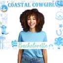 Jollyboom Coastal Cowgirl Bachelorette Party Decorations Photo Booth, Blue Cowgirl Bridal Shower Photo Booth Prop Frame for Western Cowgirl Bridal Shower Last Toast on The Coast Bachelorette Party (As Picture Showed)