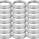 42 Pieces Wide Mouth Canning Rings, Wide Mouth Mason Jar Rings - Replacement Metal Lids for Mason Jar Large Mouth (42 Pcs Wide Mouth Ring(Silver))