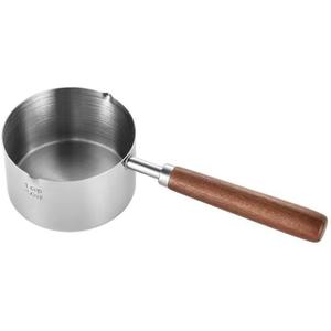 BinaryABC Mini Sauce Pan Cooking Pot, Stainless Steel with Pour Spout, 250ml