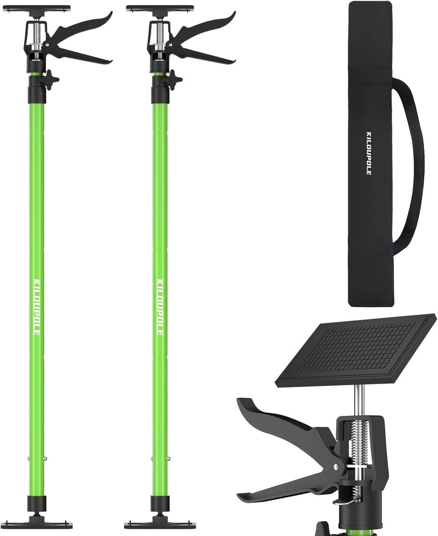 KILOUPOLE Cabinet Jack Support Pole, 45.3-114.2 Inches Steel Telescopic Quick Support Rod, Third Hand Tool Support System, Drywall Jack, Cargo Bars, 132 LB Capacity, 2-Pack