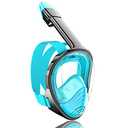 QingSong Full Face Snorkel Mask for Adults, Snorkeling Gear with Camera Mount, 180 Degree Panoramic View Snorkel Set Anti-Fog Anti-Leak