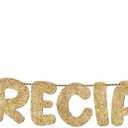 Fulmoon Pre Strung We Appreciate You Glitter Banner Appreciation Week Party Decoration for Employee Doctor Nurse Parents Teacher Coworker Staff Thank You Sign Party Decorations(Champagne Gold)