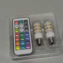 TobeBright E12 Color Changing LED Light Bulb with Remote Control 2W E12 Chandelier Light Bulb Multicolor RGB/3000K/6000K/Dimmable Candelabra Base Color Light Bulbs 3Modes Memory Function-2Pack