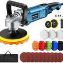 Buffer Polisher Kit for Car - 1600w 6/7 Inch Rotary Polisher Buffer Waxer,7 Variable Speed 1000-3300rpm,Detachable Handle Buffing Machine for Car Boat Sanding Polishing Waxing