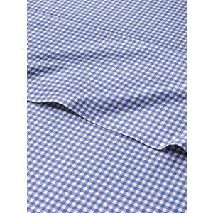 Blue Gingham Sheets - 1 Flat & 1 Fitted Sheet & 2 Pillowcases w/ Deep Pockets - Grid, Plaid, Checkered Pattern Bed Set - Comfy, Wrinkle & Fade Resistant - Ultra-Soft, Breathable & Cooling - Full Size