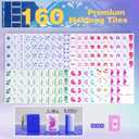 American Mahjong Game Set, Portable Carrying Bag,Acrylic 160 Tiles,Western Mahjong Tiles Set,Complete Ma Jong Set (Blue)