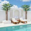 7FT UV-Resistant Faux Palm Tree84in Realistic Artificial Palm Tree Indoor Outdoor, Tropical Fake Plant for Home Office Patio Poolside Yard Christmas Hotel Gift