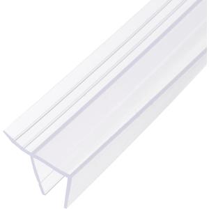 uxcell Shower Door Side Seal, F-Type Shower Door Sweep for 3/8" Glass 130" Long Silicone Frameless Glass Door Seal Strip, Stop Shower Leaks, Clear