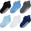 CozyWay Baby & Toddler Socks with Grippers Non Slip Ankle Grip Socks For Boys and Girls Babies - Comfy Soft Cotton - 6 Pack
